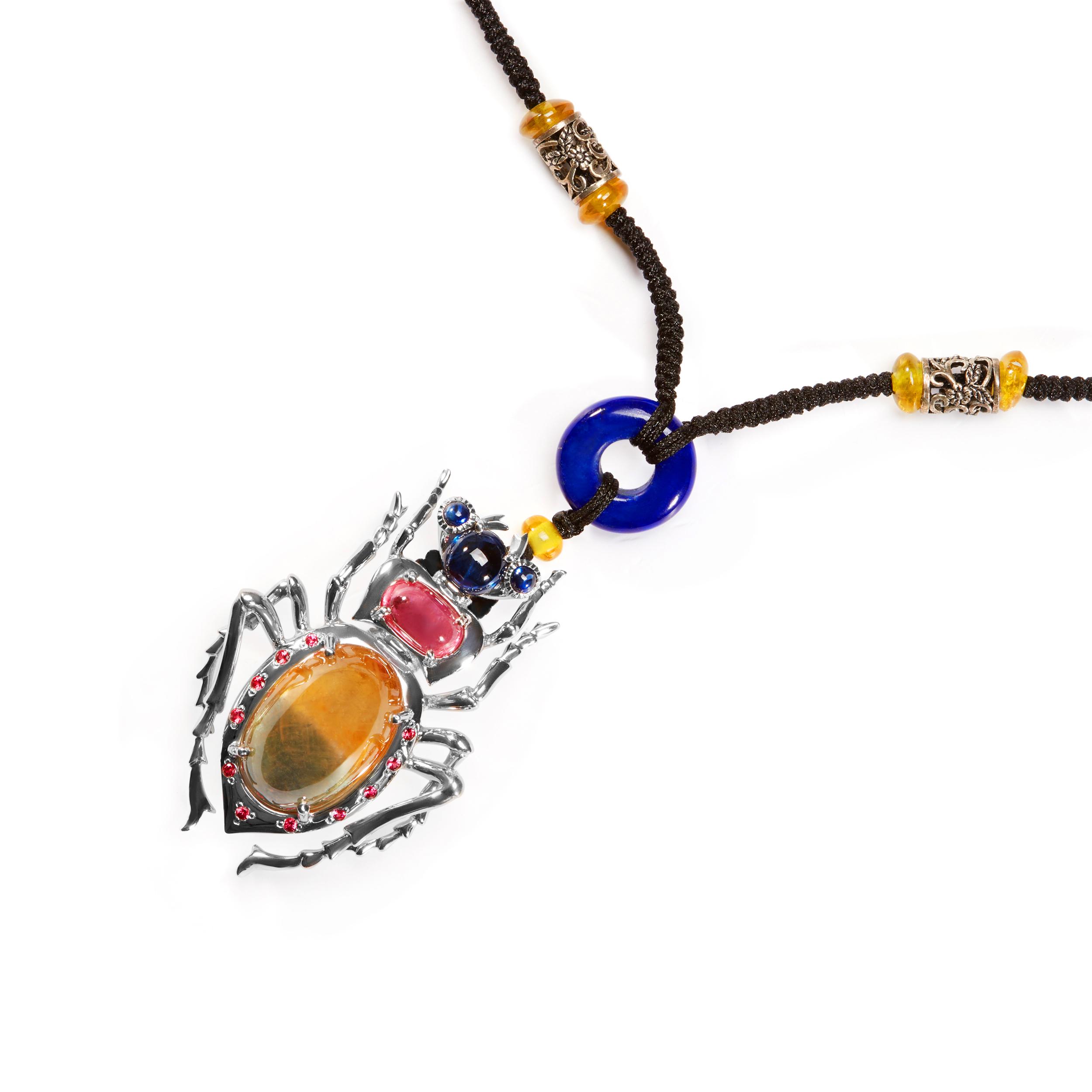 Spider-shaped gemstone Pendant